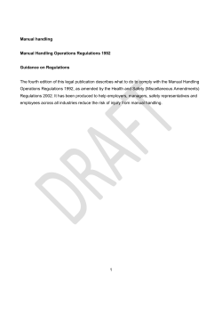 DRAFT Manual handling Manual Handling Operations Regulations