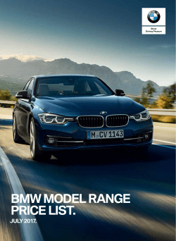 BMW MODEL RANGE PRICE LIST. - bmwgroup