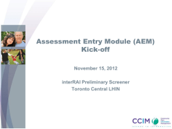 Screener kick-off slides