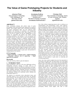 The Value of Game Prototyping Projects for Students and Industry