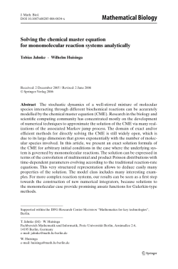 Mathematical Biology