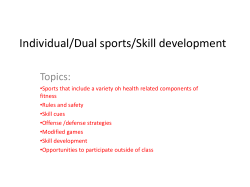 Individual/Dual sports/Skill development