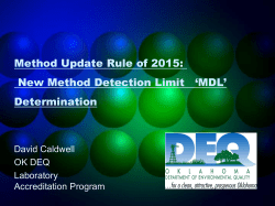 Method Update Rule of 2015: New Method Detection Limit `MDL