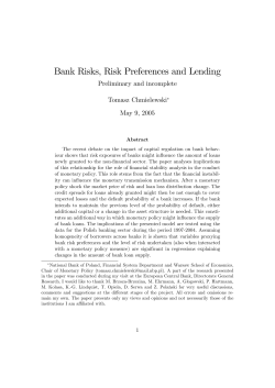 Bank Risks, Risk Preferences and Lending