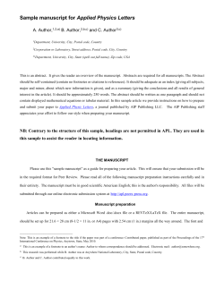 Sample HTPD article for RSI