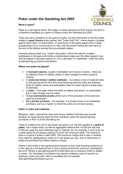 Poker under the Gambling Act 2005