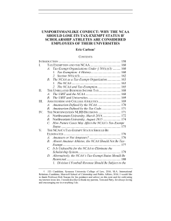 unsportsmanlike conduct: why the ncaa should lose its tax