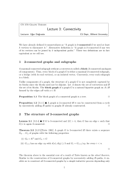 Lecture 3: Connectivity