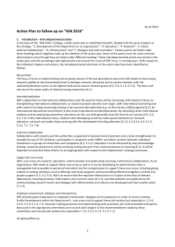 Action Plan to follow up on the strategy