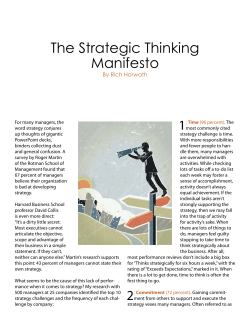 The Strategic Thinking Manifesto