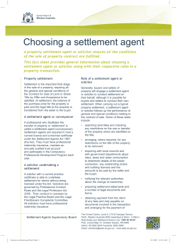 Choosing a settlement agent
