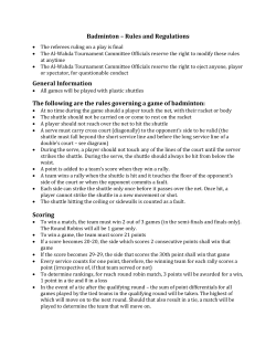 Badminton &ndash; Rules and Regulations - Al