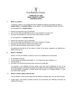 Lottery Guidance Notes - Fylde Borough Council
