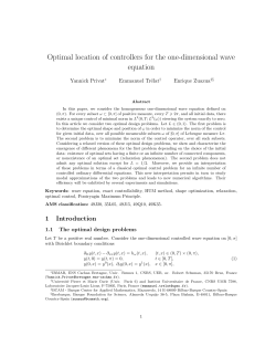 Optimal location of controllers for the one