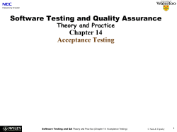 Software Testing Theory and Practice