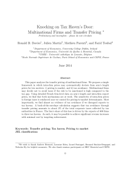 Multinational Firms and Transfer Pricing