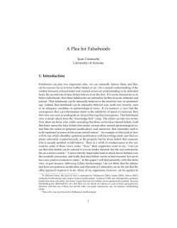 A Plea for Falsehoods - Susanna Schellenberg