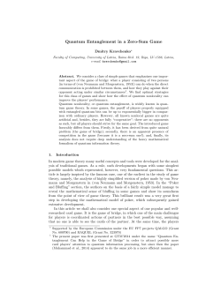 Quantum Entanglement in a Zero