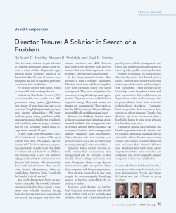Director Tenure: A Solution in Search of a Problem