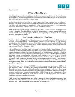A Tale of Two Markets - Santa Fe Advisors, LLC
