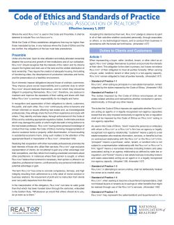 Code of Ethics and Standards of Practice