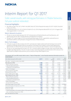 Interim Report for Q1 2017