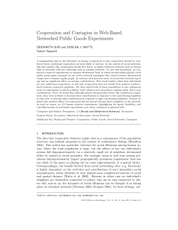 Cooperation and Contagion in Web-Based