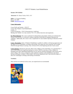 Pediatric Aural Rehabilitation - Department of Communication