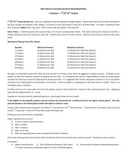 2017 Dennis Township Summer Basketball Rules C Division &ndash; 7TH