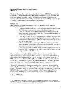 Incentive RECs from projects registered in other tracking