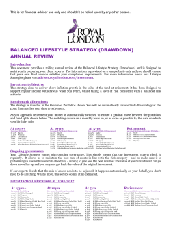Balanced Lifestyle Strategy (Drawdown)