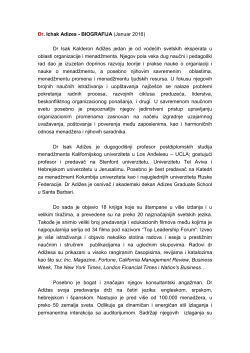 Prilog 2 &ndash; Kratak pregled knjiga dr Isaka Adižesa
