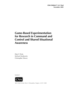 Game-Based Experimentation for Research in Command and