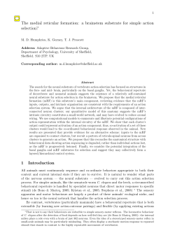 The medial reticular formation: a brainstem substrate for simple
