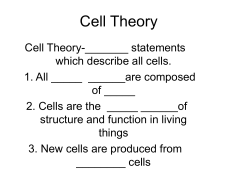 Cell Theory - Net Start Class