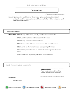 South Dakota Teachers As Advisors Cluster Cards 6