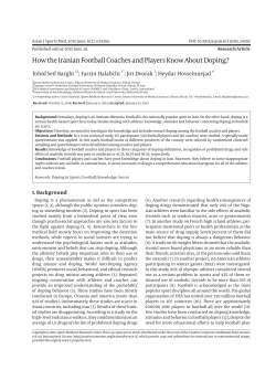 How the Iranian Football Coaches and Players Know About Doping?