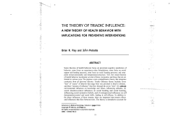 A NEW THEORY OF HEALTH BEHAVIOR WITH IMPLICATIONS