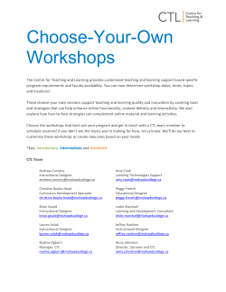 Choose-Your-Own Workshops - eLearn