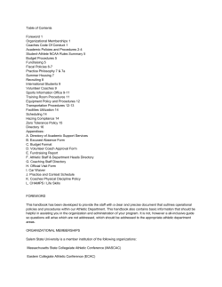 Coaches Handbook - Salem State University Policies
