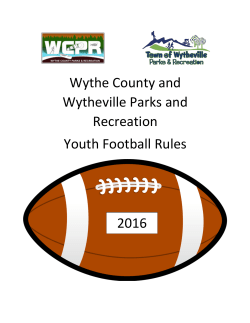 Wythe County and Wytheville Parks and Recreation Youth Football