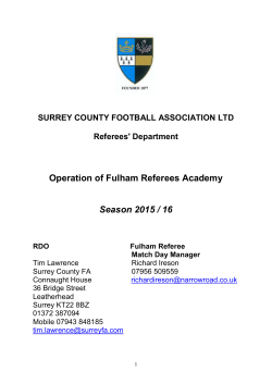 benefits of a referees academy – to the referee