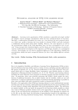 Dynamical Analysis of LVQ type learning rules
