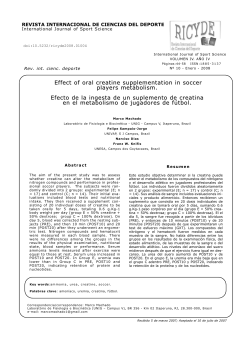 Effect of oral creatine supplementation in soccer players metabolism