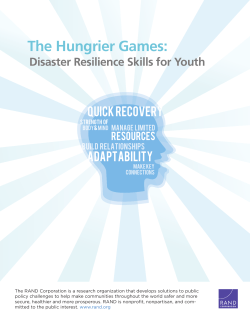 The Hungrier Games: Disaster Resilience Skills
