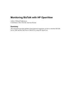Monitoring BizTalk with HP OVO