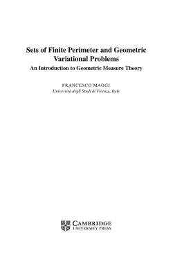 Sets of Finite Perimeter and Geometric Variational - cvgmt