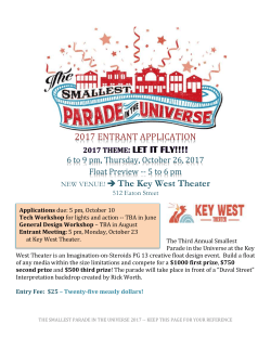2017 Float Builder Application - Smallest Parade in the Universe