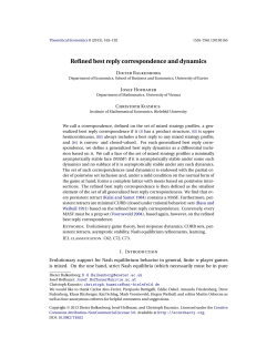 Refined best reply correspondence and dynamics