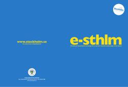e-Stockholm - The City of Stockholm`s strategy for e